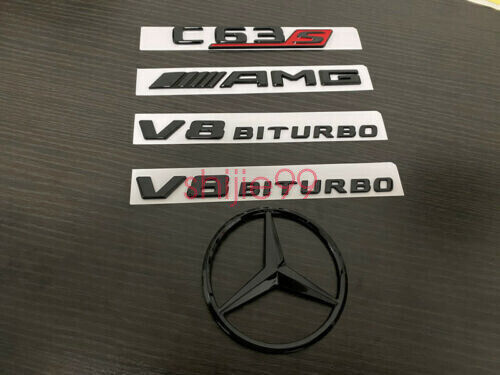 NEW Gloss Black COUPE C63S AMG V8 BITURBO Star Emblem Package C63 C205 Badges
