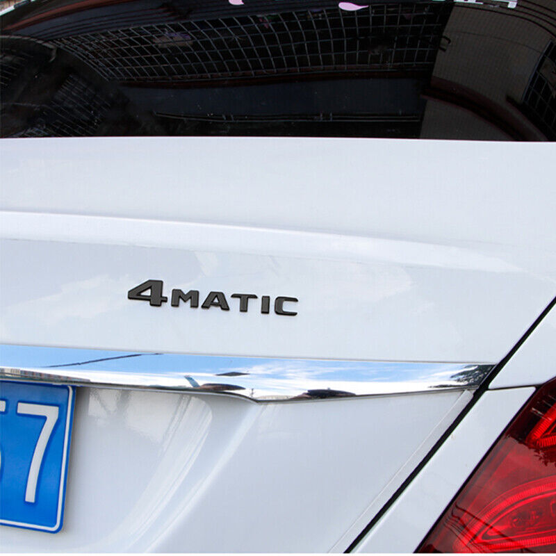 C300 4MATIC Emblem Gloss Black Rear Trunk Letter Badge Sticker For Mercedes