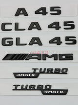 Matte black A45 AMG TURBO 4 MATIC Trunk Emblem Badge Sticker For Mercedes Benz