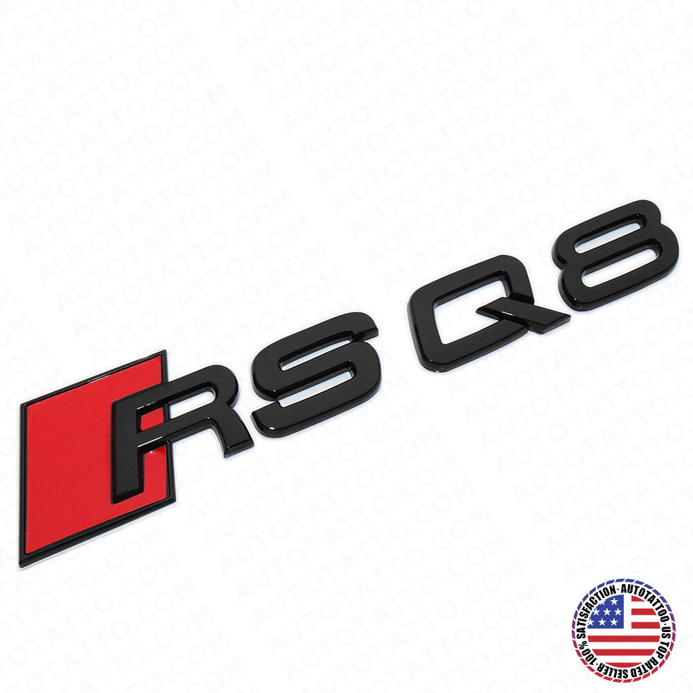 Audi RS Q8 Gloss Black Rear Letter Liftgate Nameplate Trunk Emblem Badge Sport