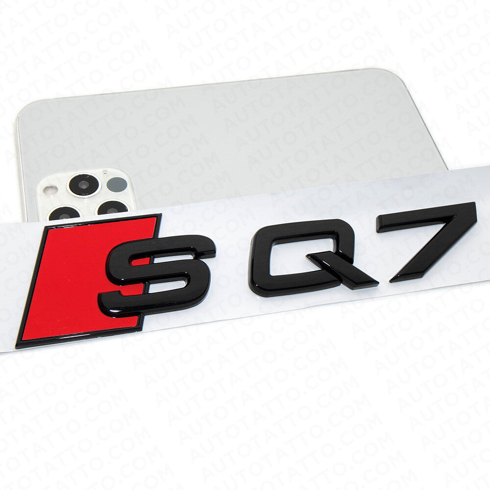Audi SQ7 Gloss Black Rear Letter Liftgate Badge Trunk Emblem Badge Logo Sport
