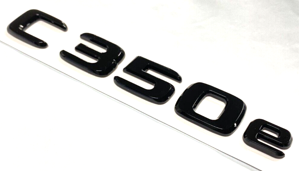 C350e GLOSS BLACK FOR MERCEDES REAR TRUNK EMBLEM BADGE NAMEPLATE DECAL NUMBERS