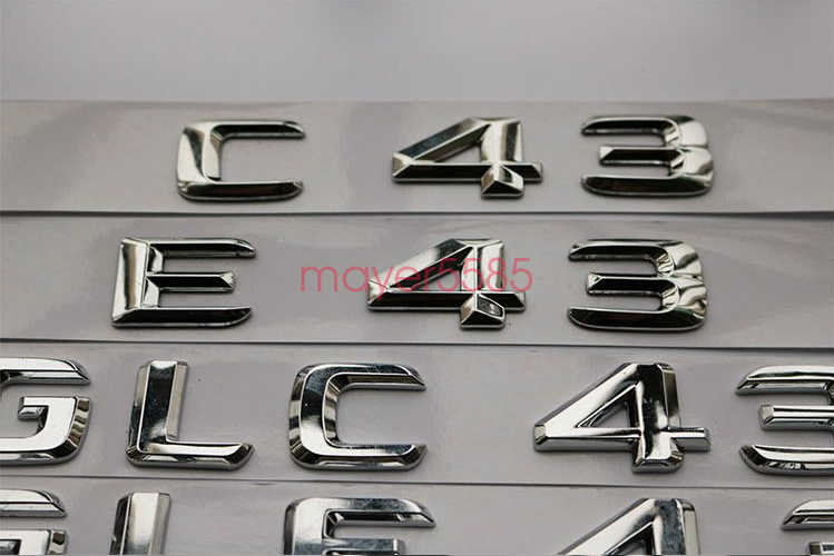 S63L + AMG + V8 BITURBO Letters Trunk Embl Badge Sticker for Mercedes Benz