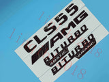 Flat Gloss Black "CLS55 AMG BITURBO" Emblem Badge Sticker for Mercedes Benz CLS