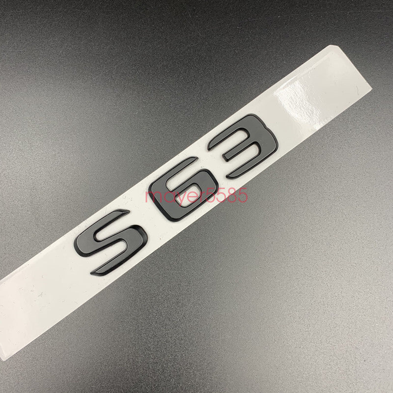 Glossy Black For Mercedes S63 AMG V8 BITURBO 4 MATIC Trunk Emblem Badge Sticker