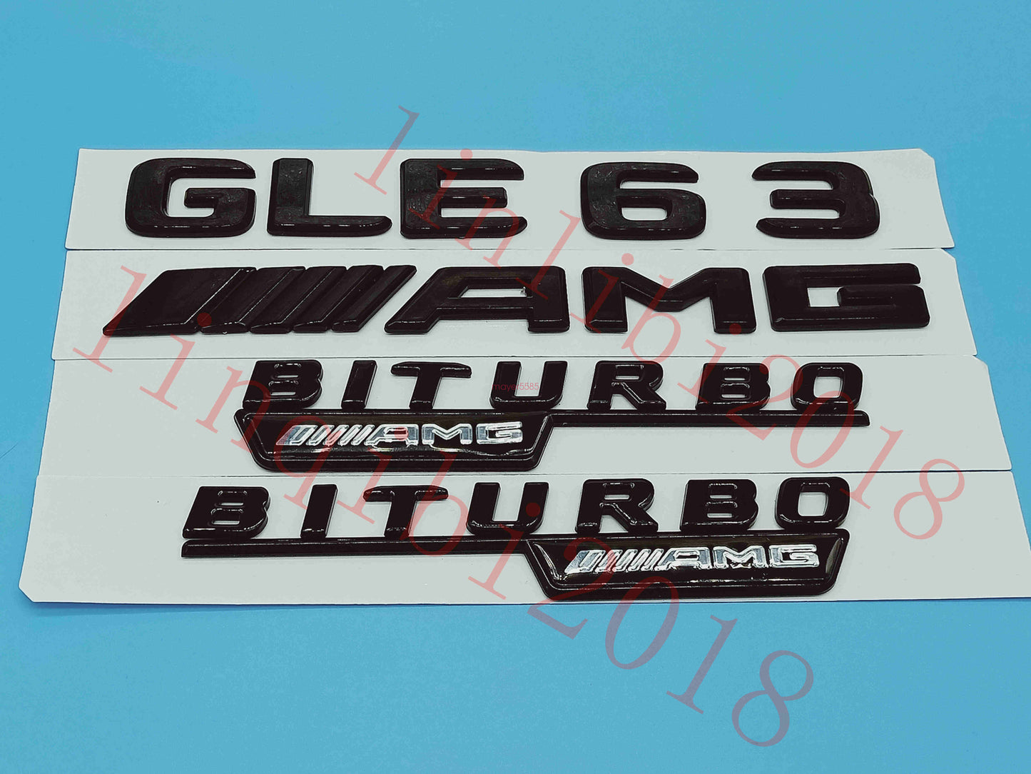 Gloss Black Flat " GLE63 AMG BITURBO" Trunk Embl Badge Sticker for Mercedes Benz
