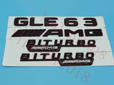 Gloss Black Flat " GLE63 AMG BITURBO" Trunk Embl Badge Sticker for Mercedes Benz