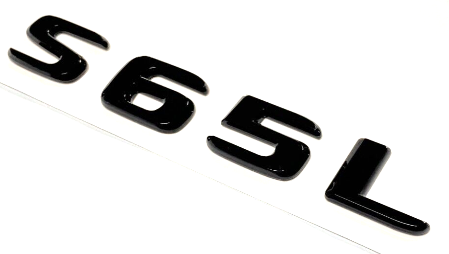 1PCS GLOSS BLACK S65L FOR MERCEDES S65 REAR TRUNK EMBLEM BADGE NAMEPLATE DECAL
