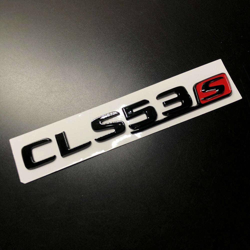 CLS53S Glossy Black Red S Car Rear Trunk Lid Sticker Emblem For Mercedes-Benz
