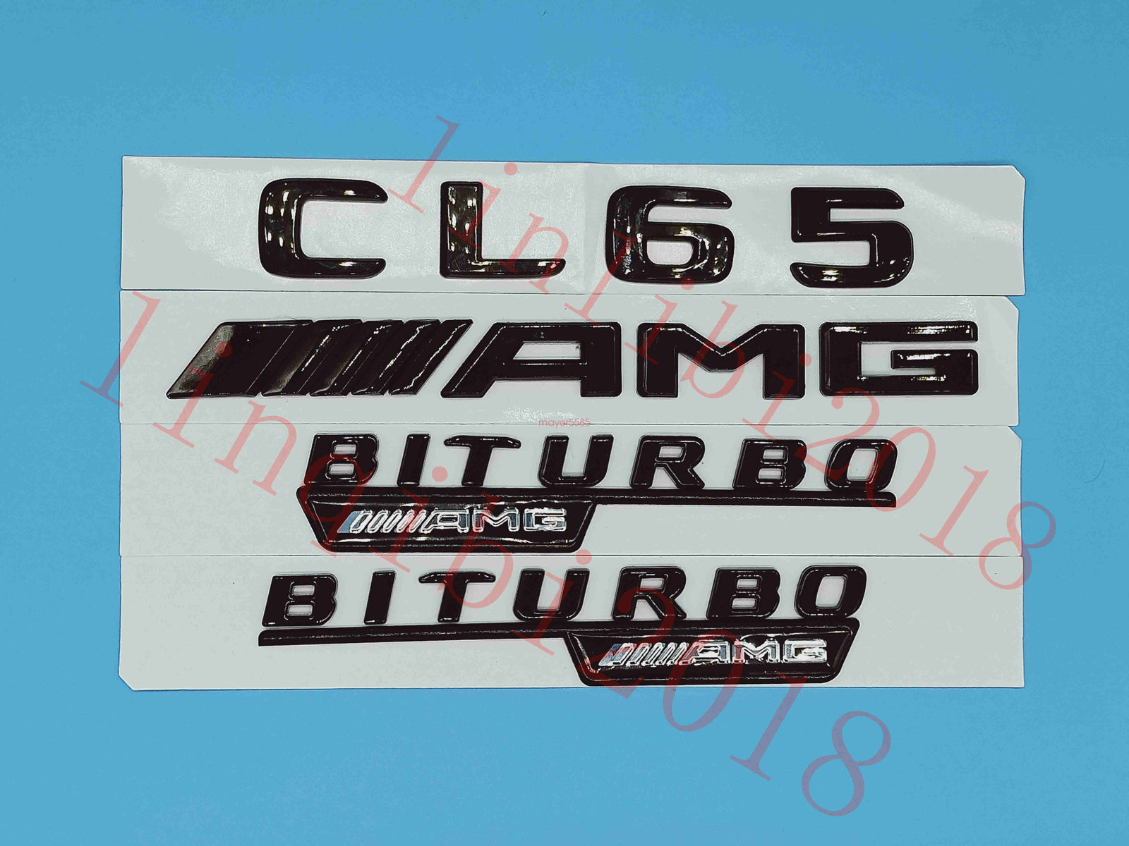 Gloss Black Flat " CL65 AMG BITURBO " Trunk Embl Badge Sticker for Mercedes Benz