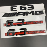 Gloss black " E63 AMG 6.3AMG" Letters Trunk Embl Badge Sticker for Mercedes Benz