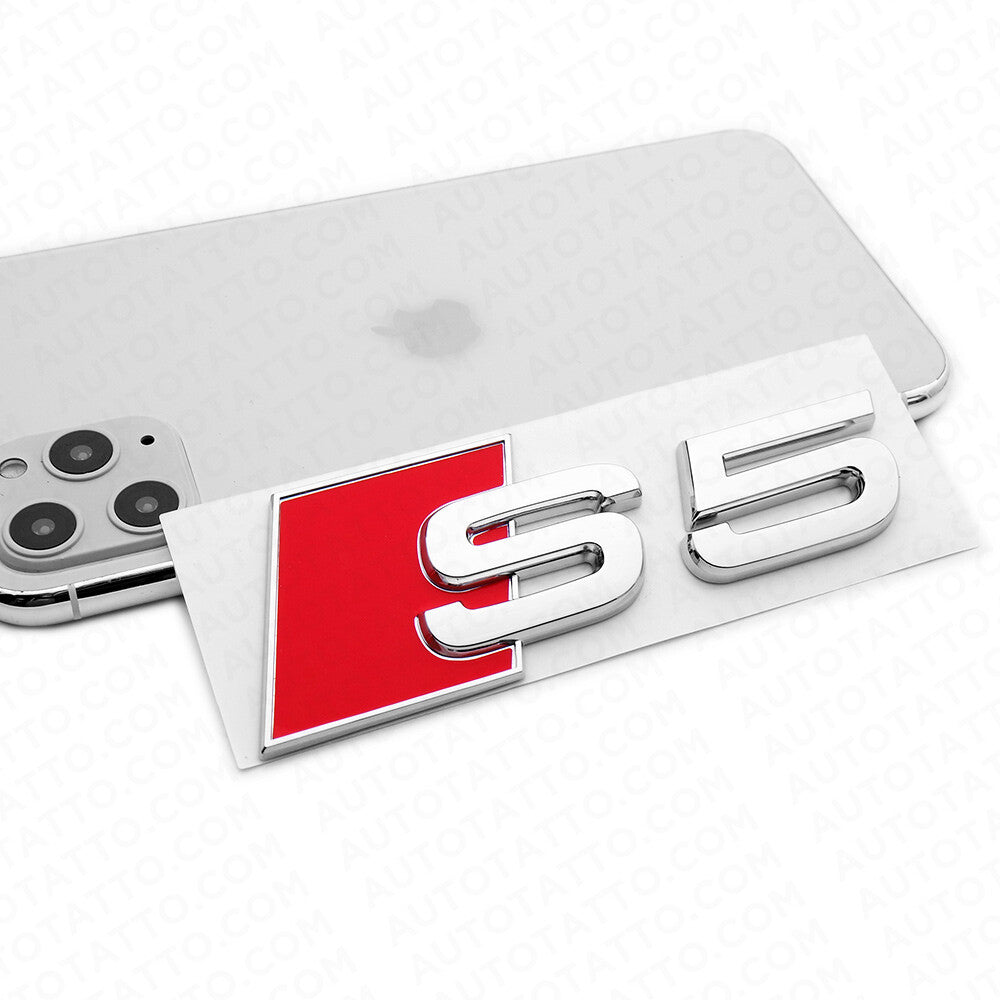 For Audi S5 OEM Chrome Rear Letter Tail Badge Trunk Emblem Badge Logo Sport