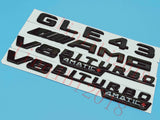 Gloss Black Flat GLE43 AMG V8 BITURBO Trunk Embl Badge Sticker for Mercedes Benz