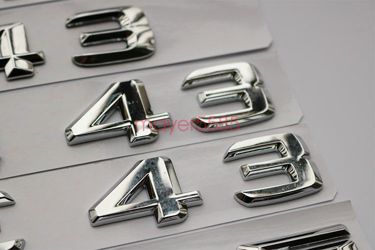 S63L + AMG + V8 BITURBO Letters Trunk Embl Badge Sticker for Mercedes Benz
