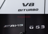 Chrome " G63 AMG V8 BITURBO " Letters Trunk Embl Badge Sticker for Mercedes Benz