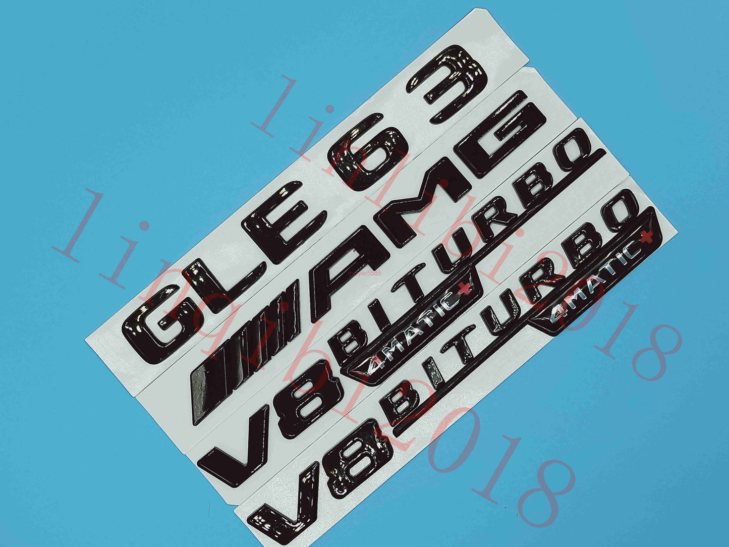Gloss Black Flat GLE63 AMG V8 BITURBO Trunk Embl Badge Sticker for Mercedes Benz