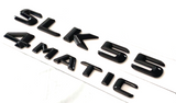2X GLOSS BLACK SLK55+4MATIC FOR MERCEDES SLK55 REAR TRUNK EMBLEM BADGE NAMEPLATE