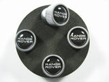 Range Rover Black + Tire Wheel Valve Stem Caps Set Genuine VPLRW0149 - Silver