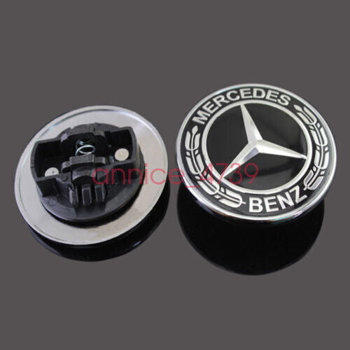 NEW AMG Hood Black Flat Laurel Wreath Badge Emblem A0008171701