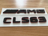 Black RED CLS63 AMG V8 BITURBO Emblem Badge Sticker Set For Mercedes CLS63