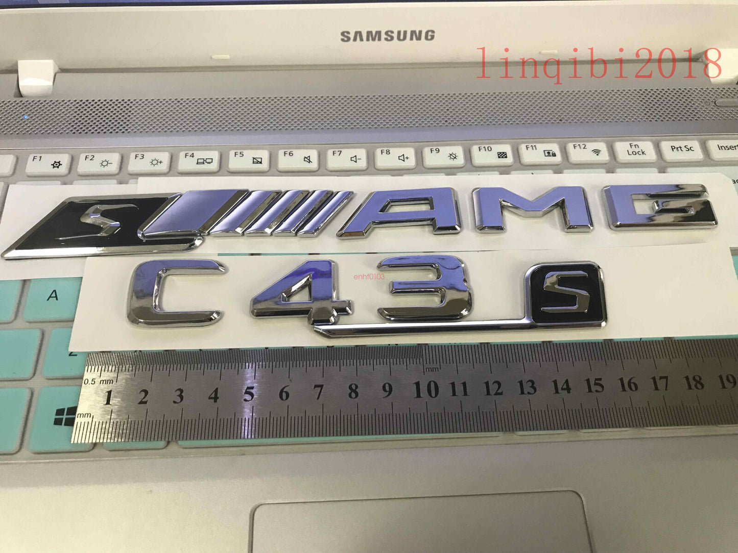 2018 " C43s + sAMG" High quality Rear Trunk Emblem Decal Badge FOR Mercedes Benz