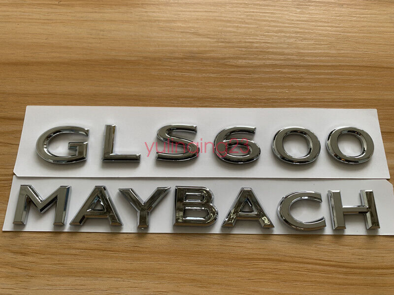 Chrome ABS GLS600 Maybach Number Trunk Letters Badge Emblems Sticker For Benz