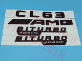 Flat Gloss Black " CL63 AMG BITURBO" Emblem Badge Sticker for Mercedes Benz CL63