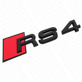 For Audi RS 4 Gloss Black Rear Letter Tail Badge Trunk Emblem Badge Logo Sport