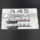 A45 BITURBO AMG Chrome Side Decal Badge Sticker for Mercedes-Benz A45 A180 A200
