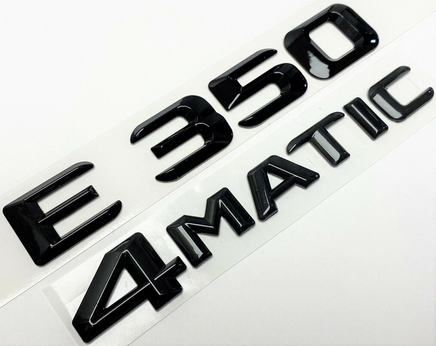 Glossy Black e350 + 4 MATIC Rear Trunk Emblem Badge Fit for Mercedes E Class
