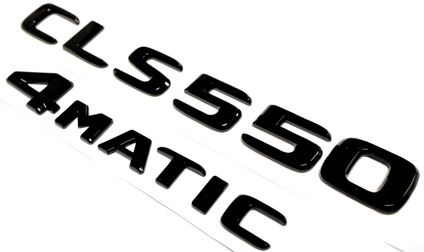 #2 BLACK CLS550 + 4MATIC REPLACEMENT FOR MERCEDES REAR TRUNK EMBLEM BADGE DECAL