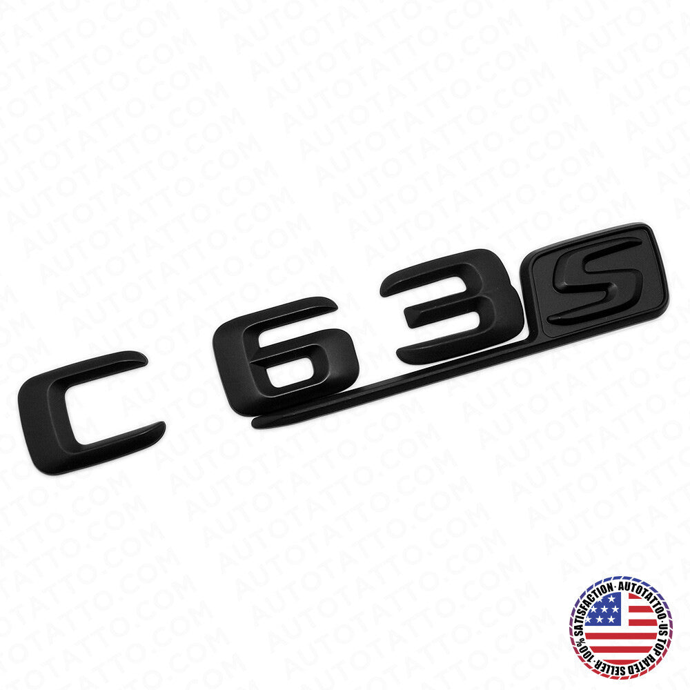 15-16 C 63 S AMG Letter Emblem Trunk 3D Logo Badge Decorate Sport Matte Black