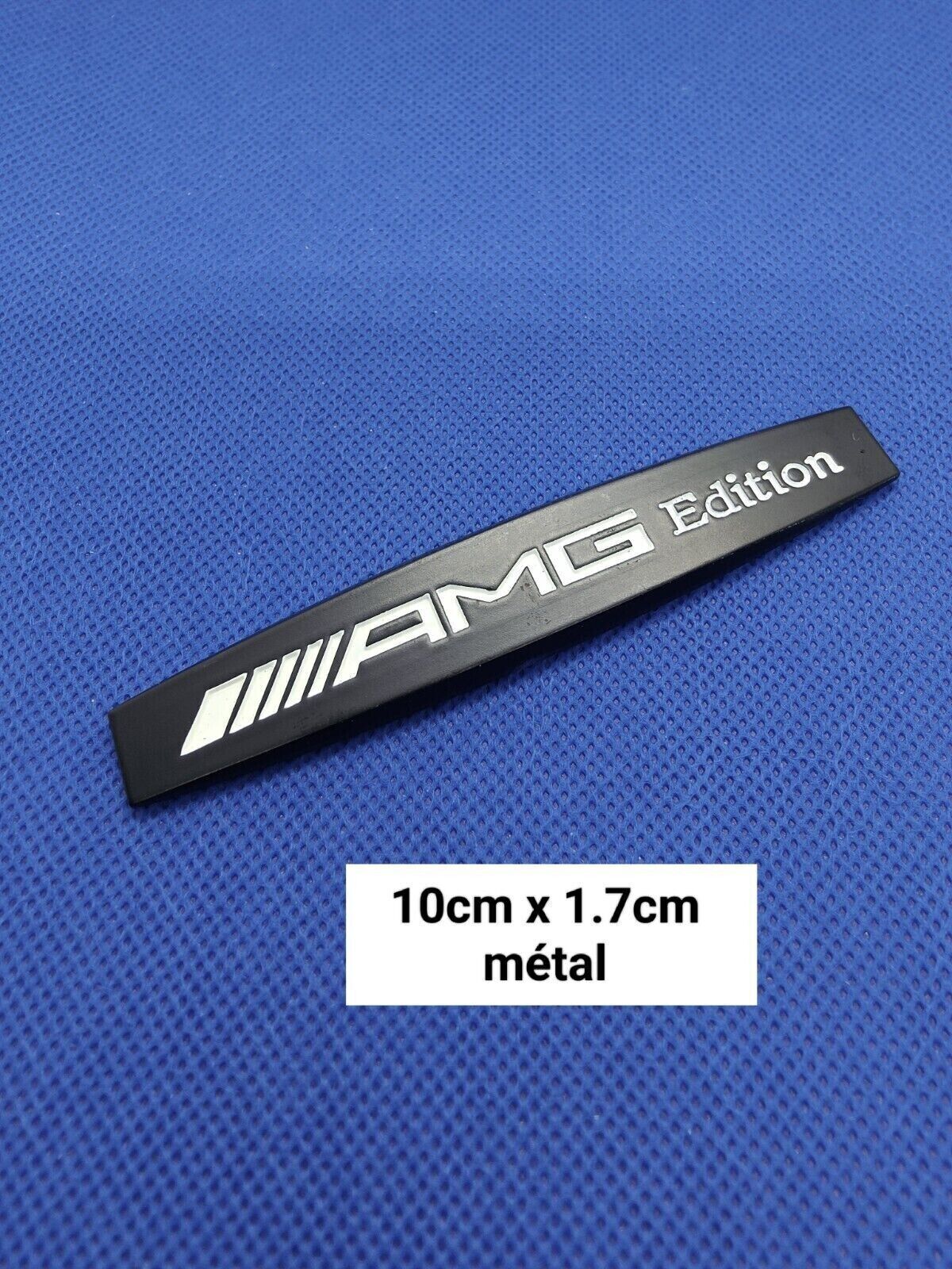2 Mercedes AMG Edition 3D Logo in Shiny Silver Metal 10cm x 1.7cm (PACK OF 2)