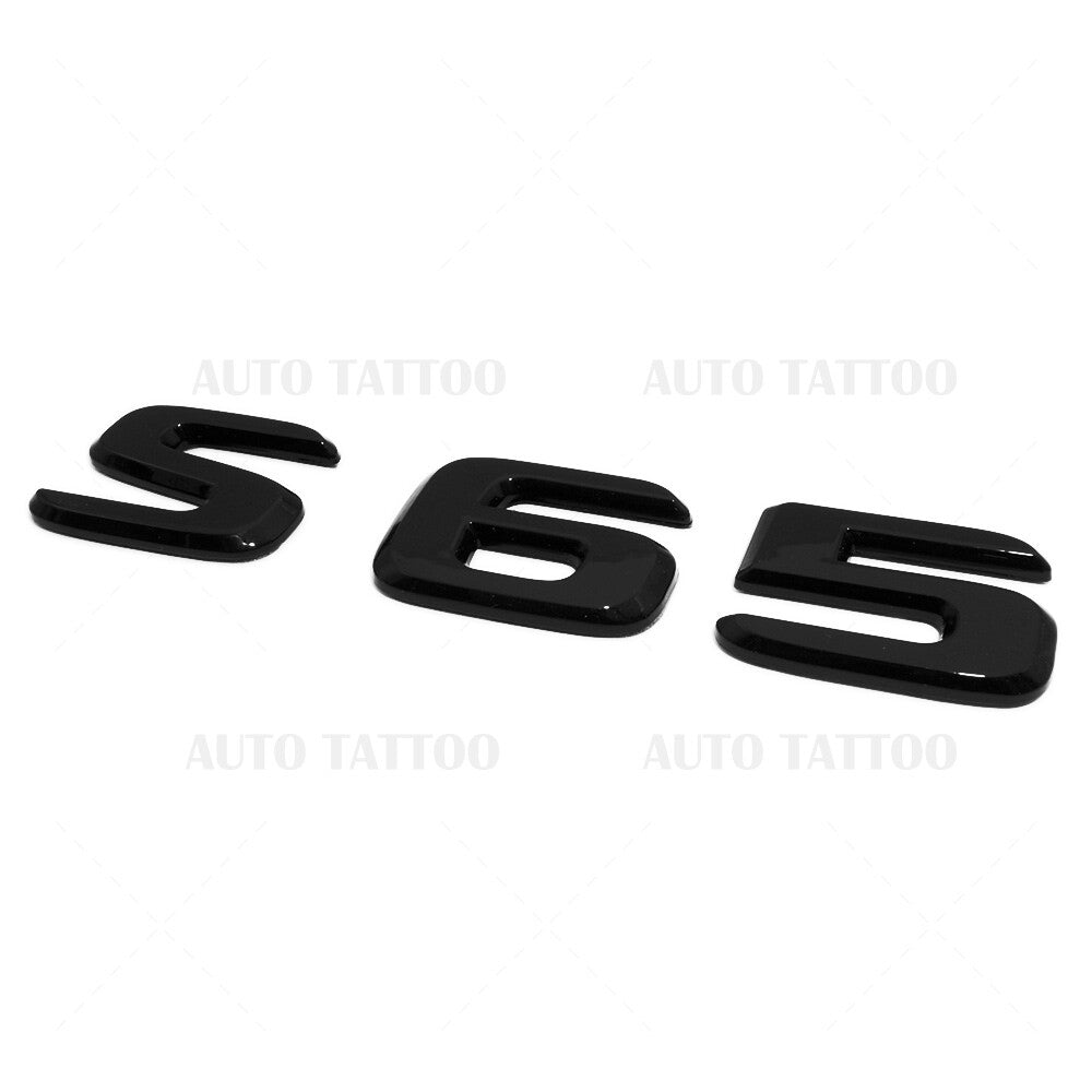 18-21 S 65 AMG Letter 3D Emblem Trunk Logo Nameplate Badge Decorate Gloss Black