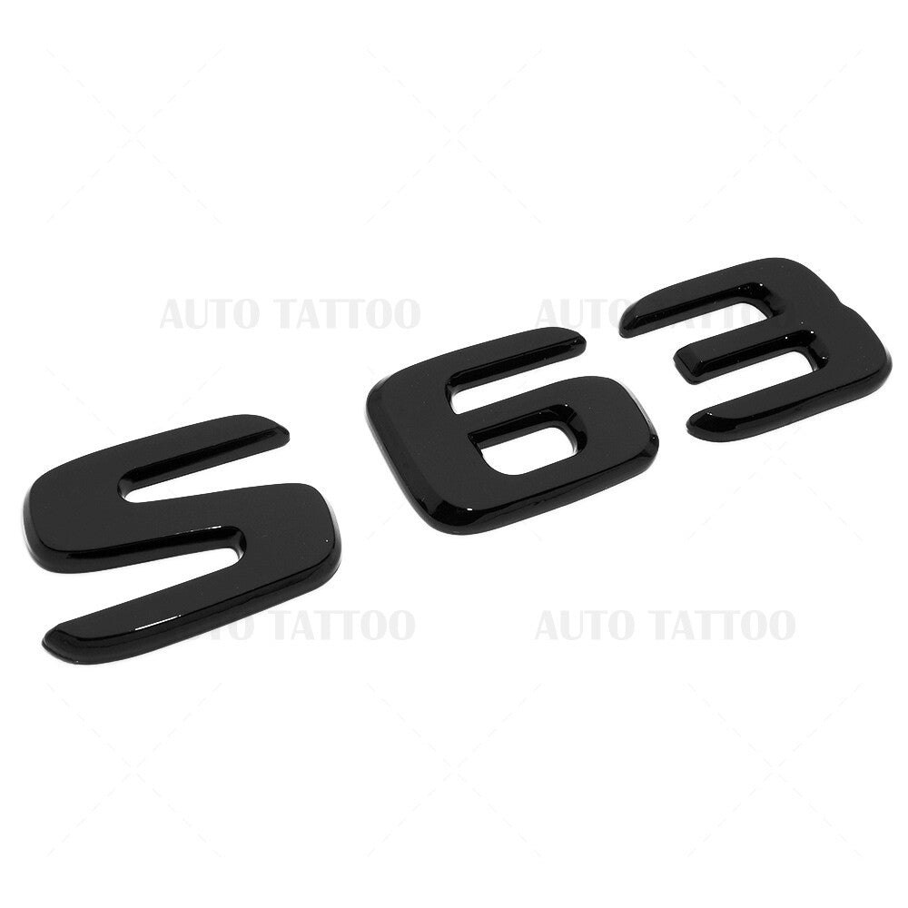 18-21 S 63 AMG Letter 3D Emblem Trunk Logo Nameplate Badge Decorate Gloss Black