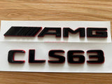 Black RED CLS63 AMG V8 BITURBO Emblem Badge Sticker Set For Mercedes CLS63