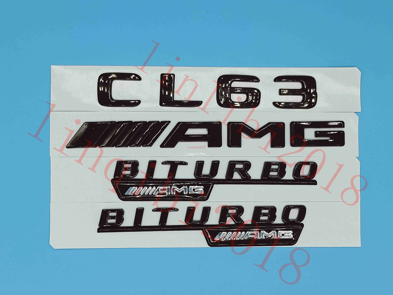 Gloss Black Flat " CL63 AMG BITURBO " Trunk Embl Badge Sticker for Mercedes Benz