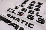 Black CLS 63 + S AMG + V8 BITURBO Trunk Emblem Badge Sticker for Mercedes Benz