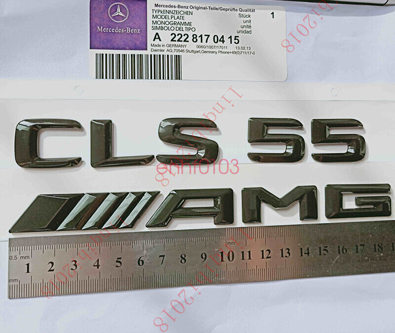 Gloss Black Number Letters Rear Trunk Badge Emblem for Mercedes Benz CLS55 AMG