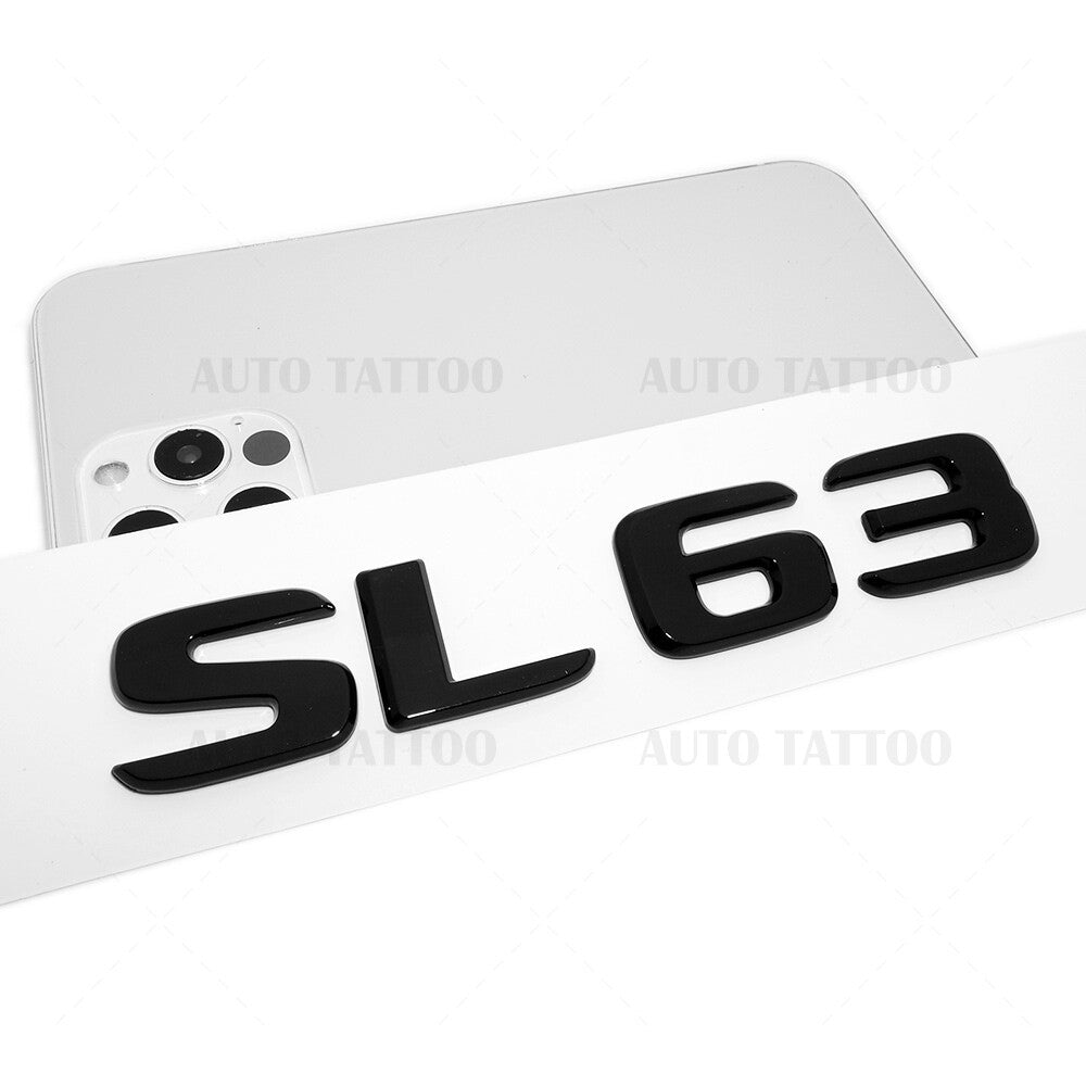17+ SL 63 AMG Letter 3D Emblem Trunk Logo Nameplate Badge Decorate Gloss Black