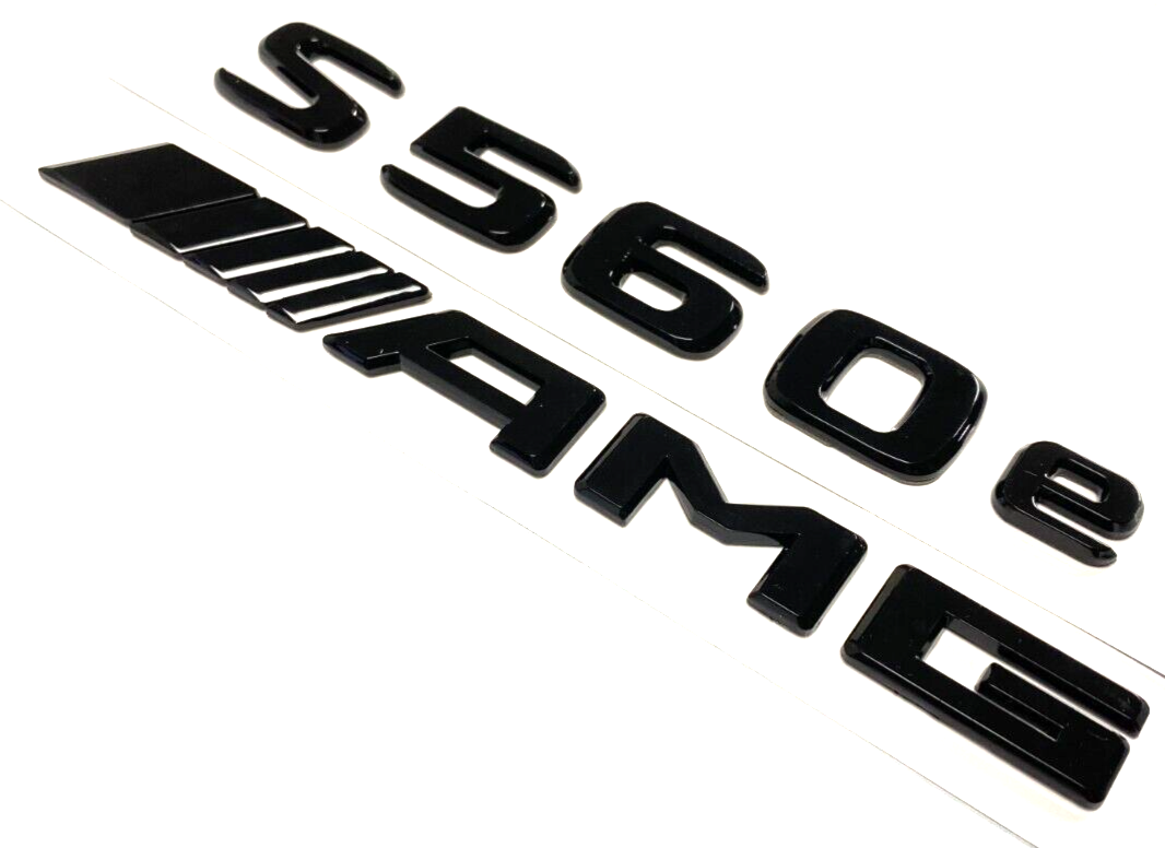 S560e+AMG BLACK FOR MERCEDES REAR TRUNK EMBLEM BADGE NAMEPLATE DECAL NUMBERS