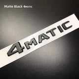 4Matic Matte Black Car Rear Trunk Lid Sticker Emblem For Mercedes-Benz 2017-2023