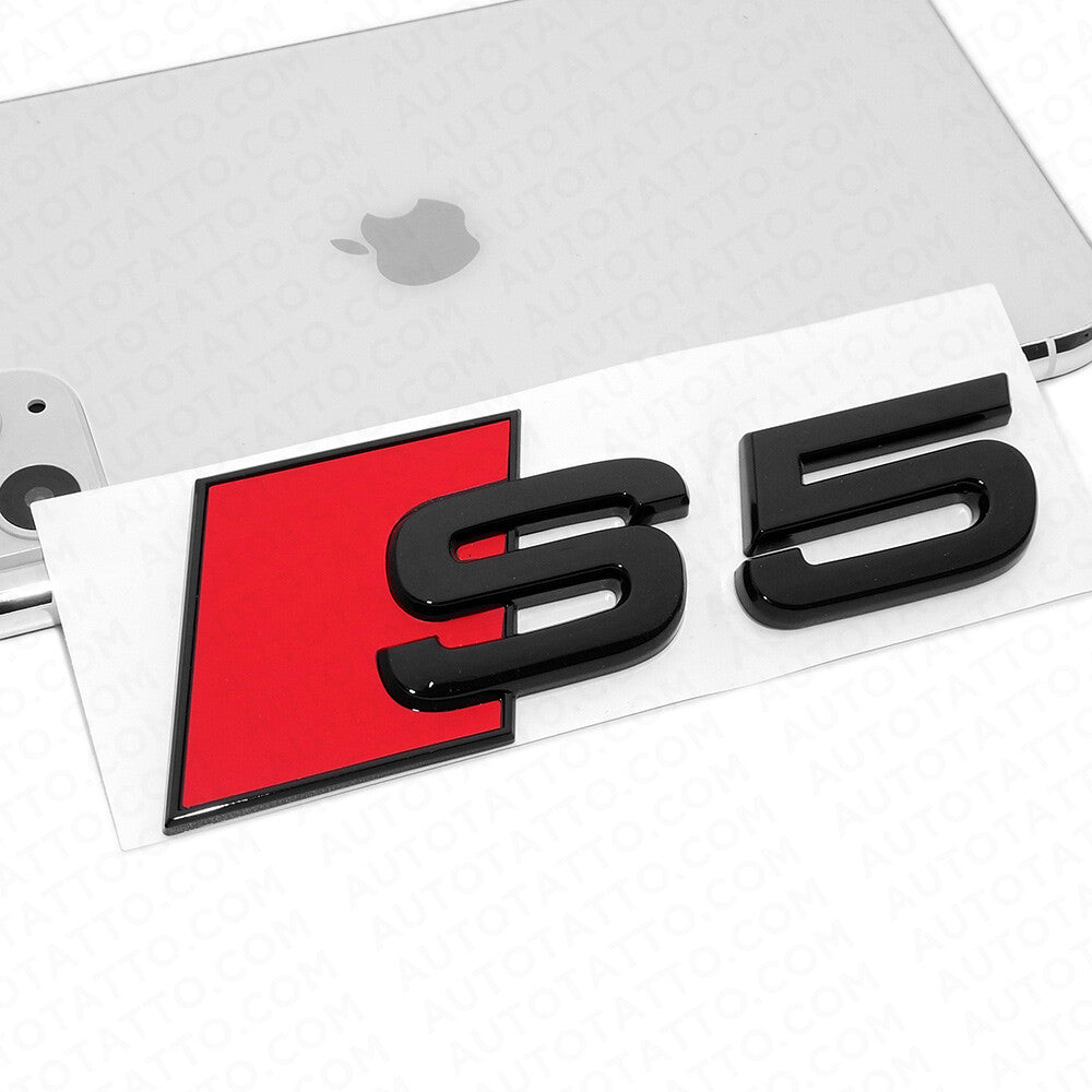 For Audi S5 Gloss Black Rear Letter Tail Badge Trunk Emblem Badge Logo Sport