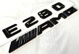 2X BLACK E280+AMG FOR MERCEDES E280 REAR TRUNK EMBLEM BADGE NAMEPLATE