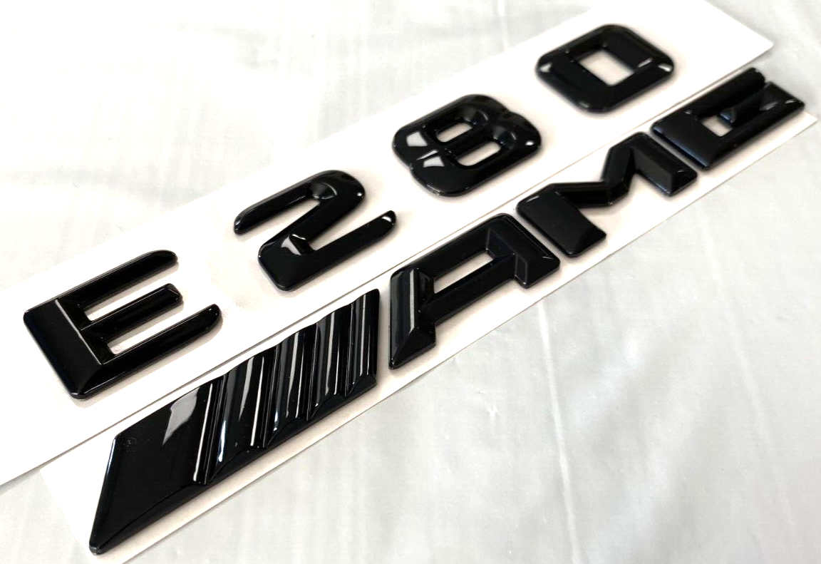 2X BLACK E280+AMG FOR MERCEDES E280 REAR TRUNK EMBLEM BADGE NAMEPLATE