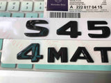 Gloss Black " S450 4 MATIC " Number Letters Trunk Badge Emblem