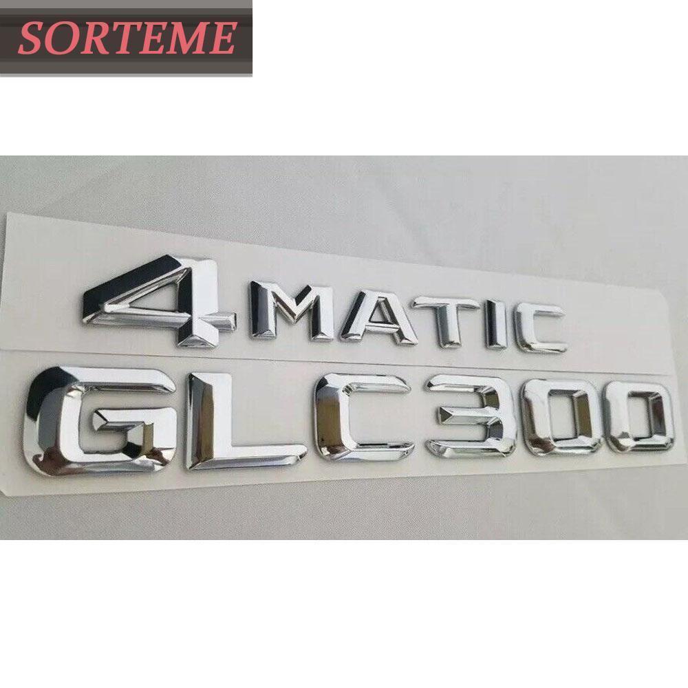 GLC300 + 4matic CAR REAR TRUNK NAMEPLATE BADGE EMBLEMS NUMBERS letters Stickers
