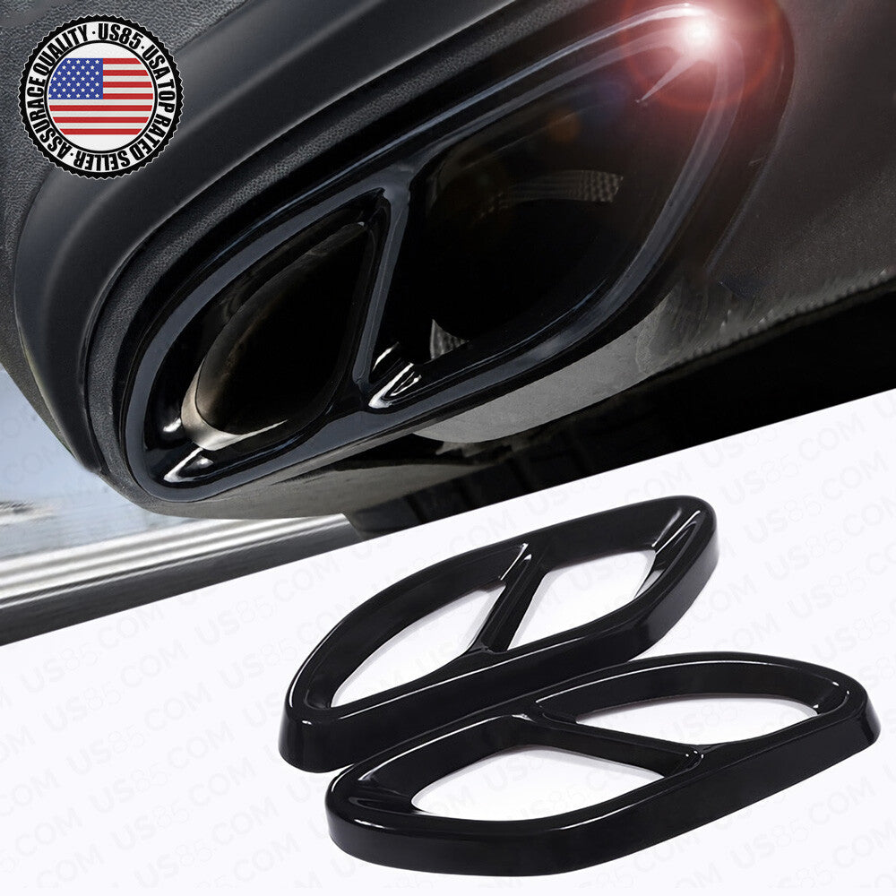AMG Style Quad Exhaust Tips Tailpipe Cover Trim For A C E Class GLC CLA GLS GLE