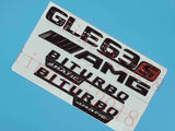 Flat Gloss Black "GLE63s AMG BITURBO" Emblem Badge Sticker for Mercedes Benz GLE