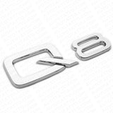 Audi Q8 OEM Chrome Rear Letter Liftgate Badge Trunk Emblem Badge Logo Sport